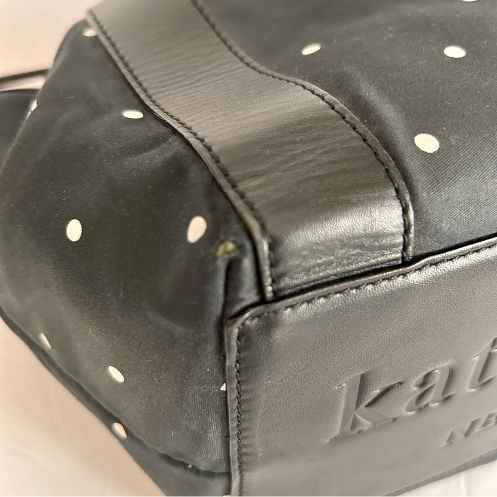 Kate Spade Vintage Black & White Polka Dot Double Handle Shoulder Bag - Picture 7 of 14